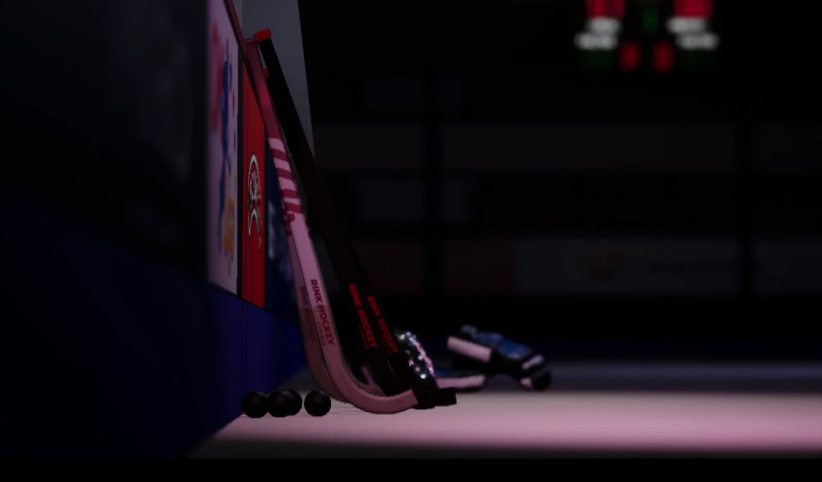 Sticks and balls in the RH Finals rink
